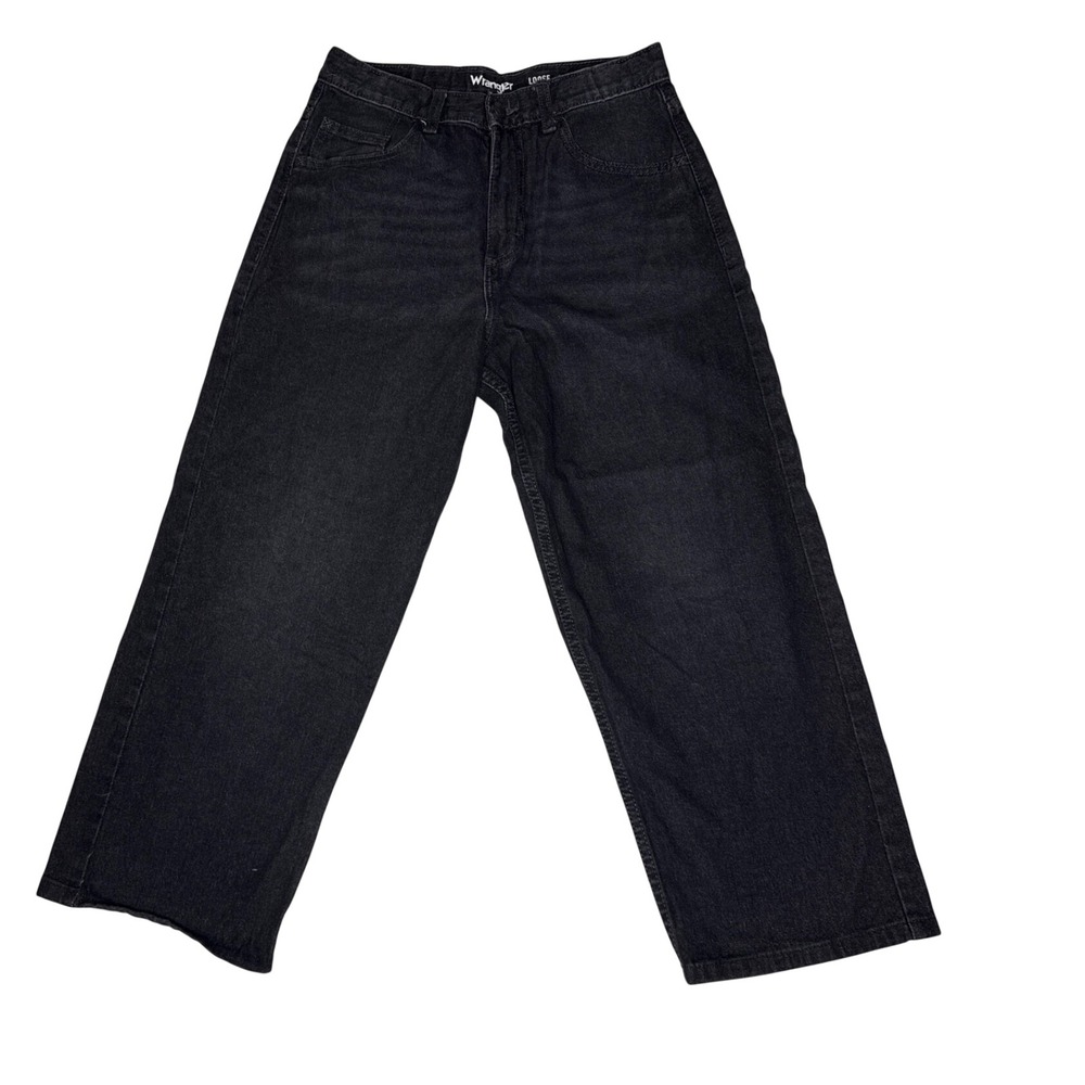 Wrangler Jeans Boys 16 Regular Black Cotton Loose Fit Denim Adjustable Waist